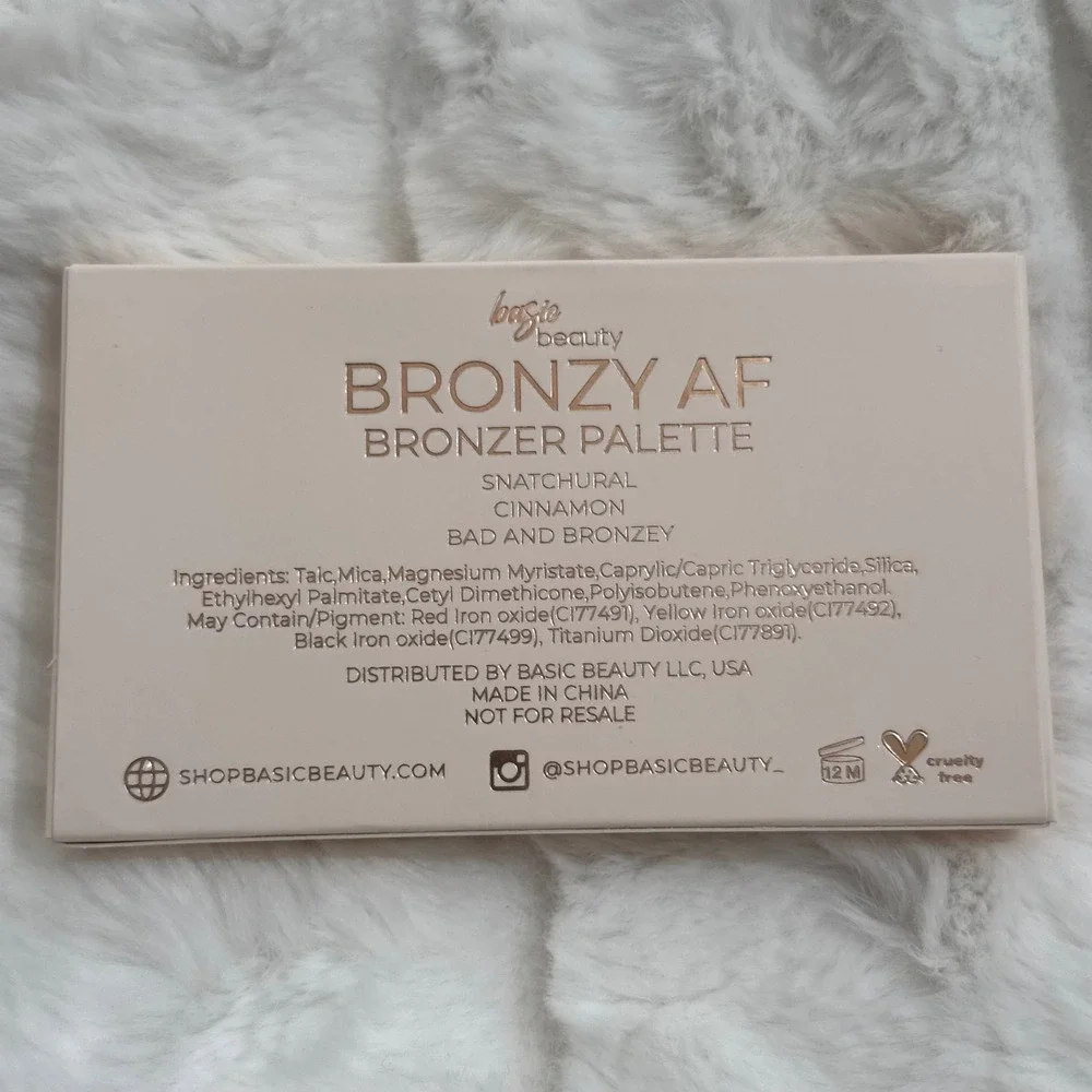 Basic Beauty Bronzy AF Bronzer‎ Palette 3 Shades Snatchural Cinnamon Bad Bronzey